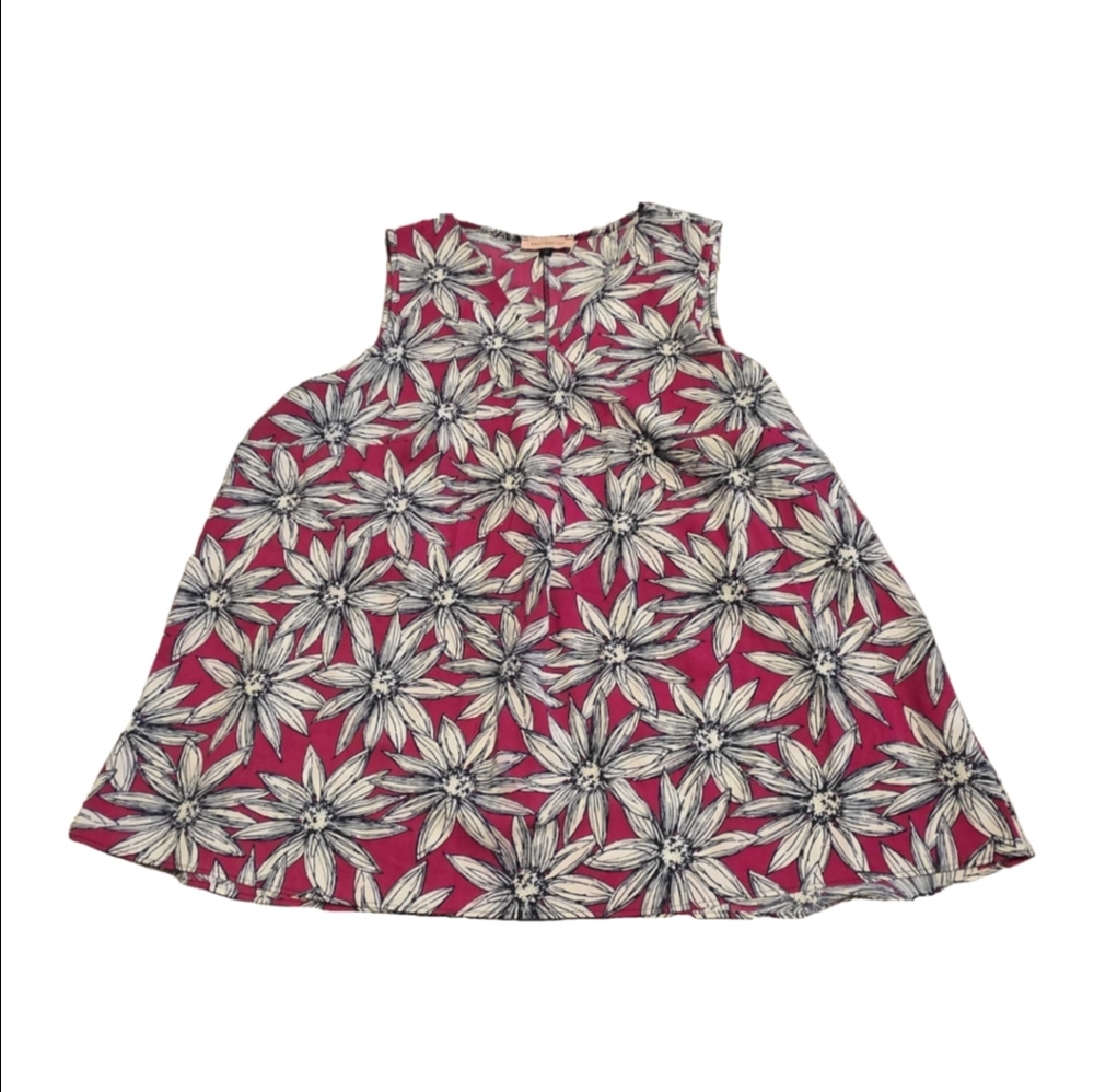 East Adeline Tropical Floral Print Tank Top Size 1X